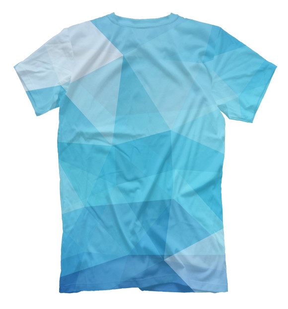 Мужская футболка с изображением Синие Полигоны цвета Белый