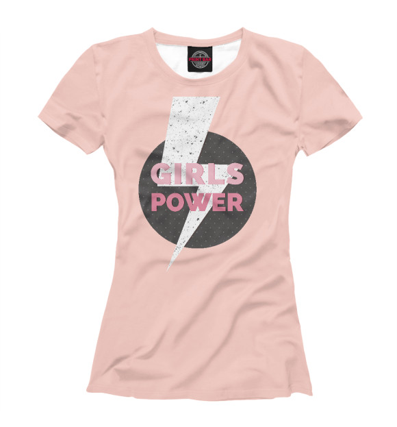 Футболка для девочек с изображением Девушки Сила цвета Белый
