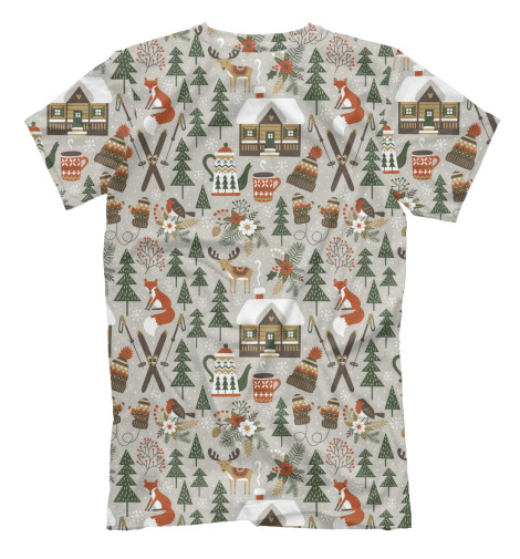 

Футболки Print Bar, Молочно-белый, Winter holidays