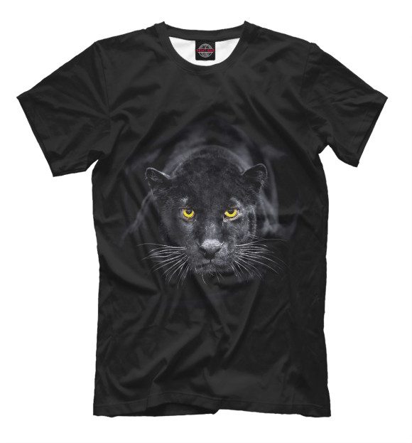 Мужская футболка с изображением Пантера цвета Черный