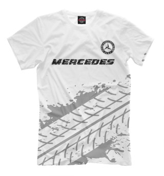 Мужская футболка Mercedes Speed Шины (белый фон)