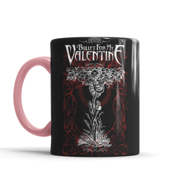 Кружка с изображением Bullet For My Valentine цвета розовый