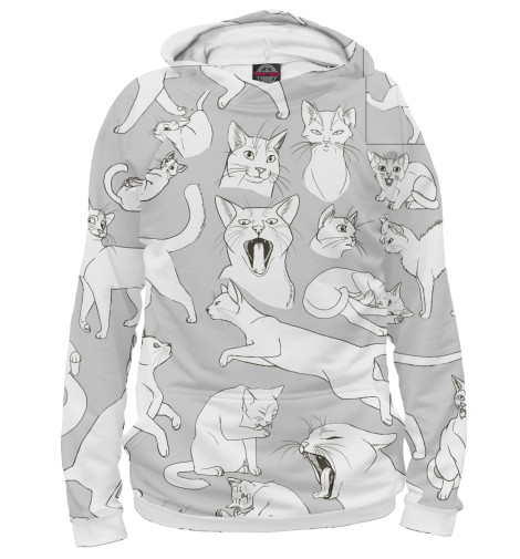 

Худи Print Bar, Белый, Коты