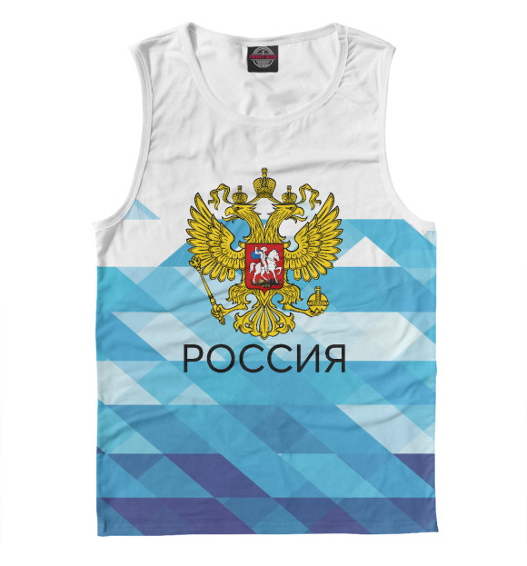 Мужская майка с изображением Герб России цвета Белый