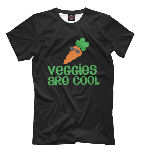 Футболка для мальчиков с изображением Veggies Are Cool цвета Белый