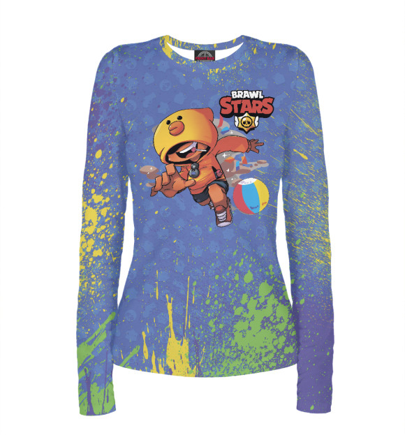 Женский лонгслив с изображением Brawl stars цвета Белый