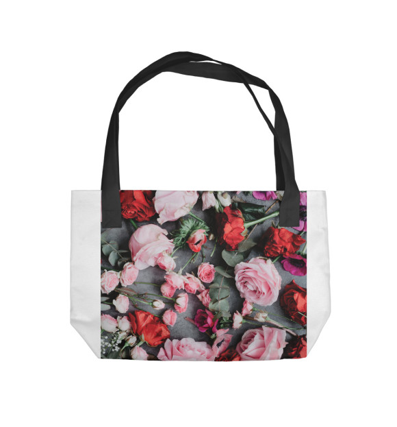 Пляжная сумка с изображением Упавшие цветы цвета 