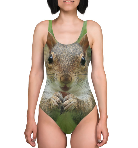 Купальник-боди с изображением Белка цвета 