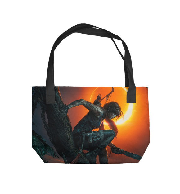 Пляжная сумка с изображением Лара Крофт цвета 