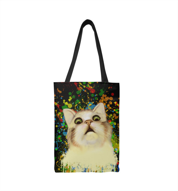 Сумка-шоппер с изображением Кот в шоке цвета 