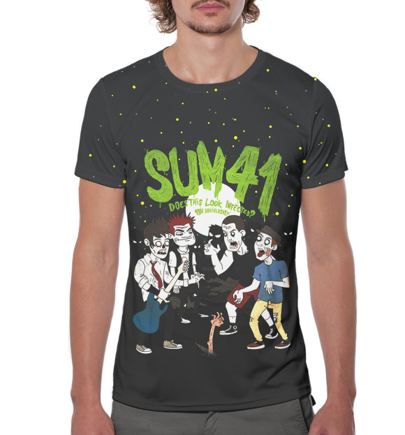 Мужская футболка с изображением Sum 41 цвета Белый