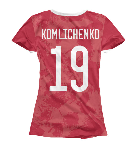 Женская футболка с изображением Сборная России Комличенко цвета Белый