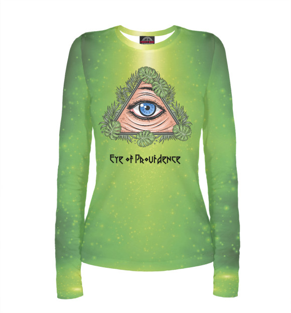 Женский лонгслив с изображением Всевидящее око цвета Белый