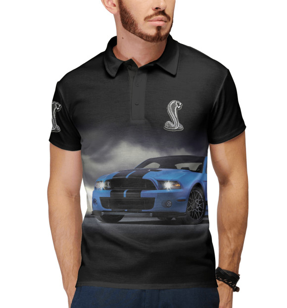 Мужское поло с изображением Shelby цвета Белый