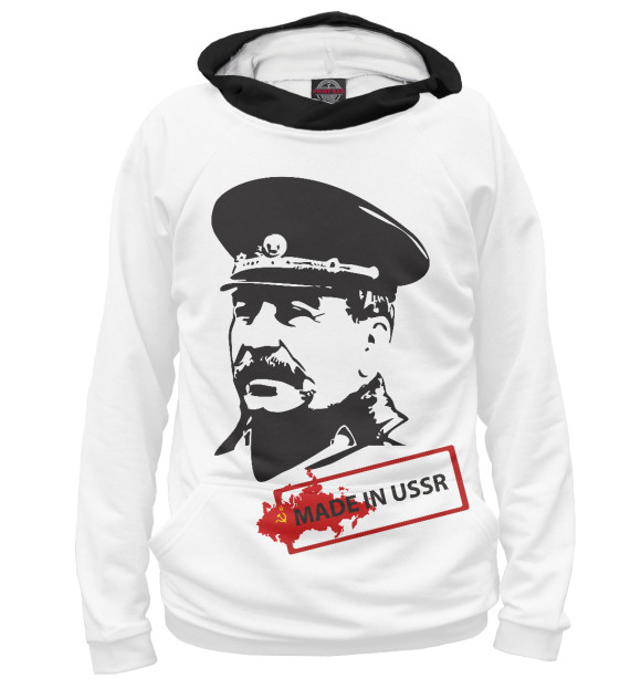 Женское худи с изображением MADE IN... цвета Белый