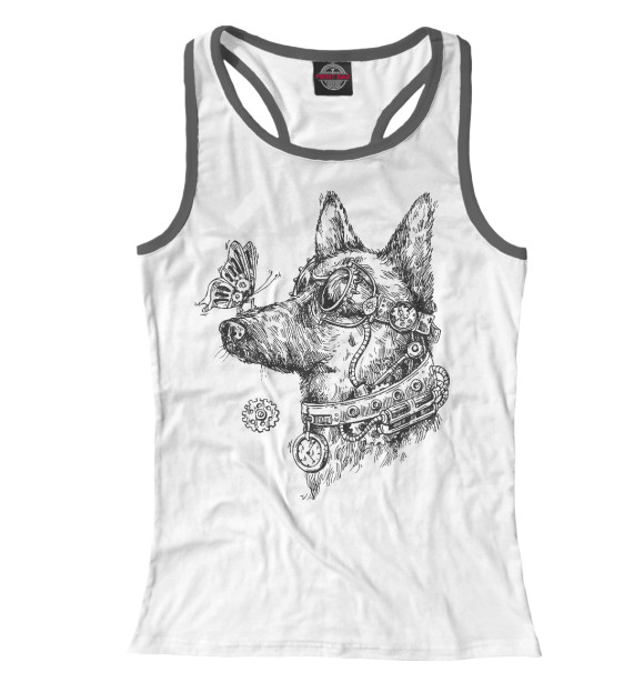 Женская майка-борцовка с изображением Стимпёс цвета Белый