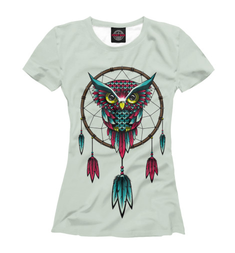 

Футболки Print Bar, Белый, Ловец снов, сова