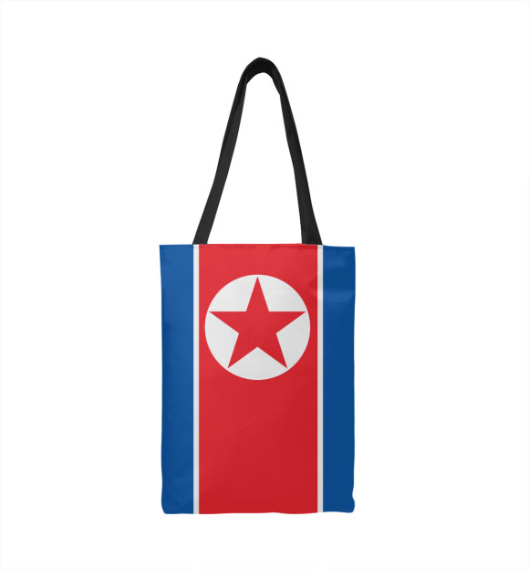 Сумка-шоппер с изображением Флаг Северной Кореи цвета 