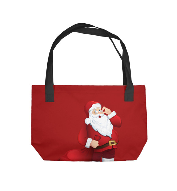 Пляжная сумка с изображением Дед Мороз цвета 