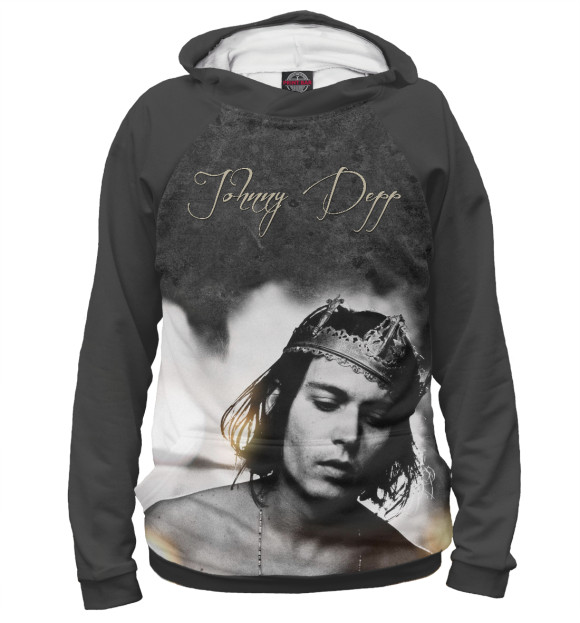 Мужское худи с изображением Джонни Депп цвета Белый