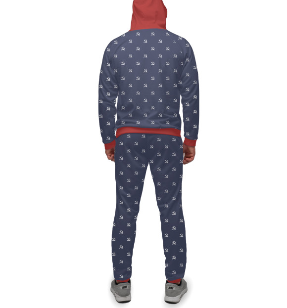 Мужской спортивный костюм с изображением Серп и Молот цвета Белый