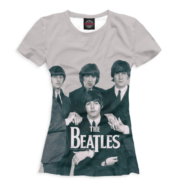 Женская футболка с изображением The Beatles цвета Белый