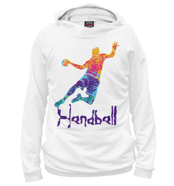Мужское худи с изображением Handball цвета Белый