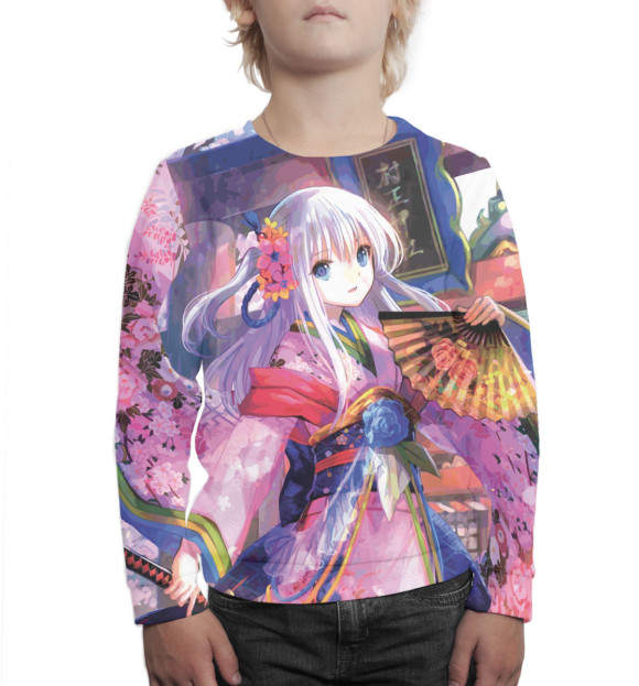 Свитшот для мальчиков с изображением Аниме цвета Белый