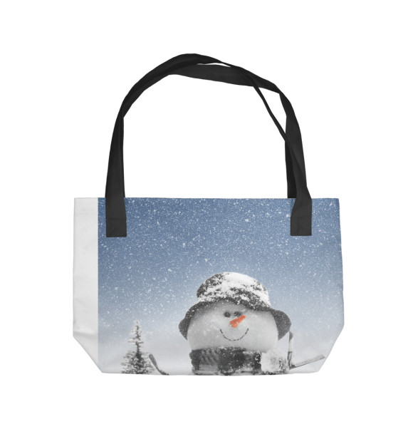Пляжная сумка с изображением Снеговик цвета 