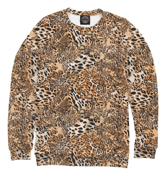 Мужской свитшот с изображением Леопард цвета Белый