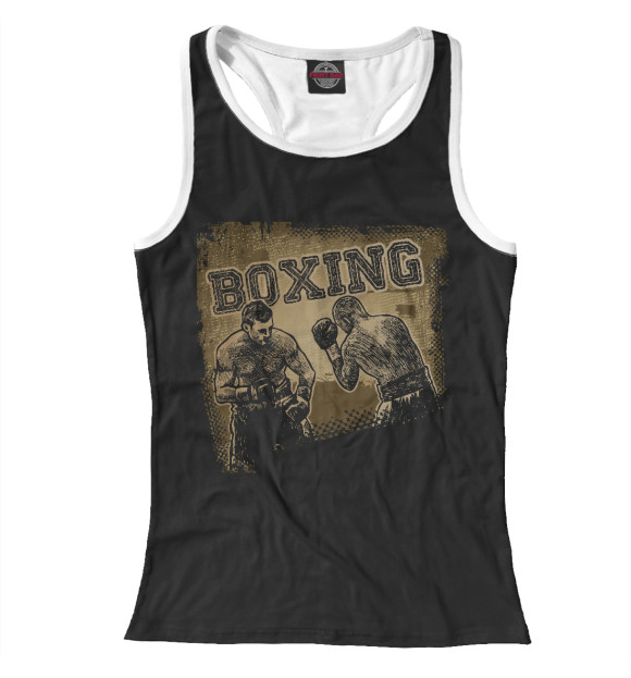 Женская майка-борцовка с изображением Бокс цвета Р‘РµР»С‹Р№