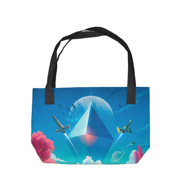 Пляжная сумка с изображением No Man`s Sky цвета 