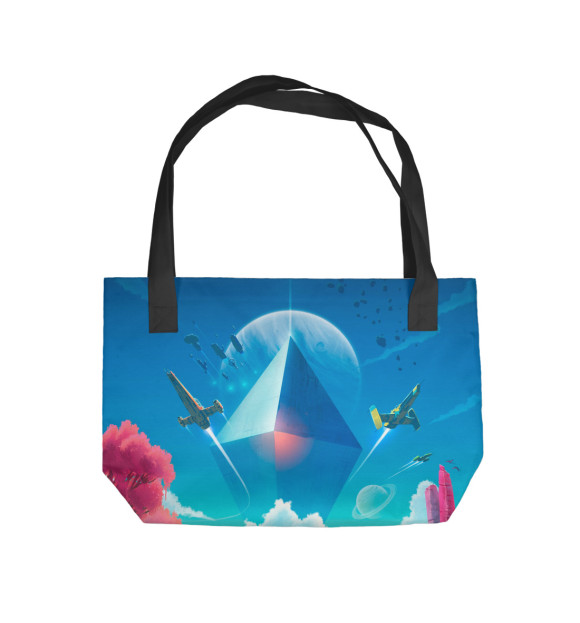Пляжная сумка с изображением No Man`s Sky цвета 