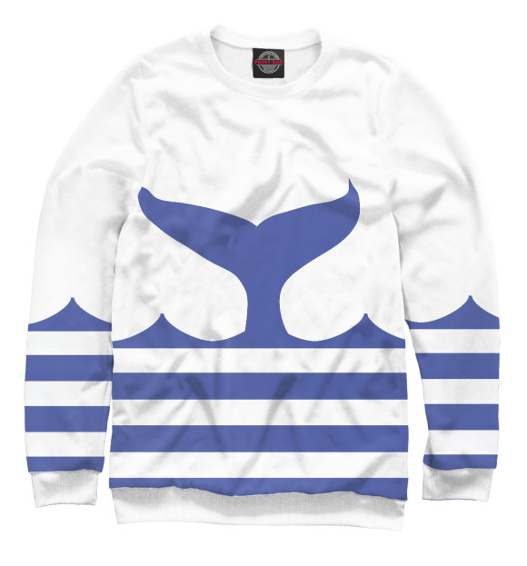 Мужской свитшот с изображением Кит цвета Белый