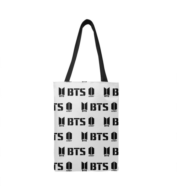 Сумка-шоппер с изображением BTS цвета 