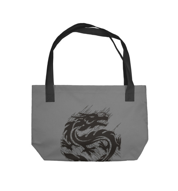 Пляжная сумка с изображением драконы цвета 