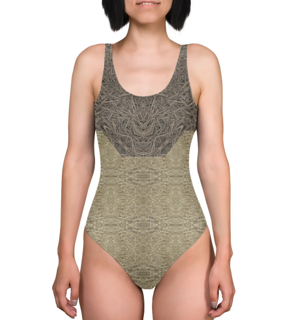 Купальник-боди с притом Сено цвета  Купальник-боди с изображением Сено цвета