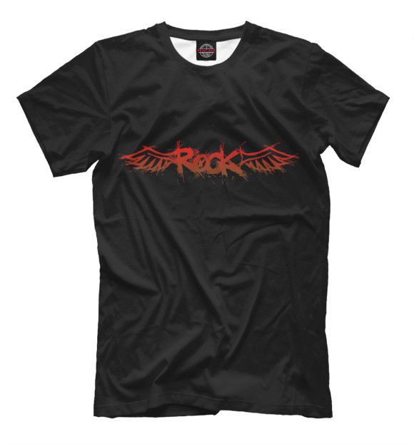 Мужская футболка с изображением Rock цвета Черный