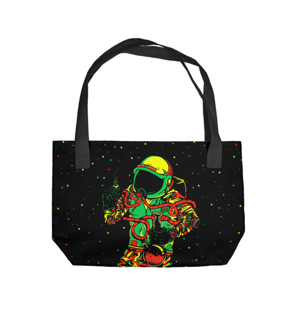 Пляжная сумка с изображением Космонавт с кальяном цвета 