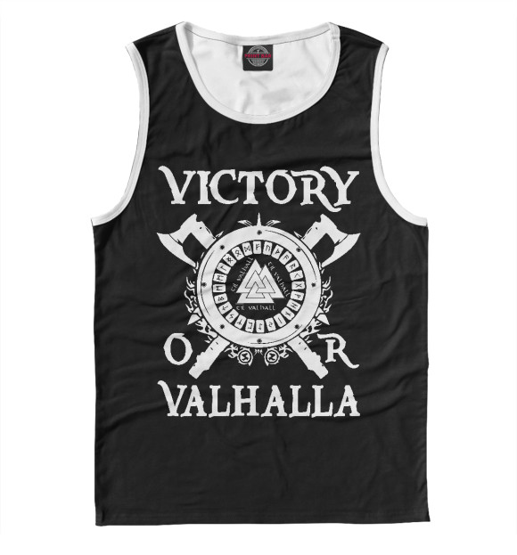 Мужская майка с изображением Victory or Valhalla цвета Белый