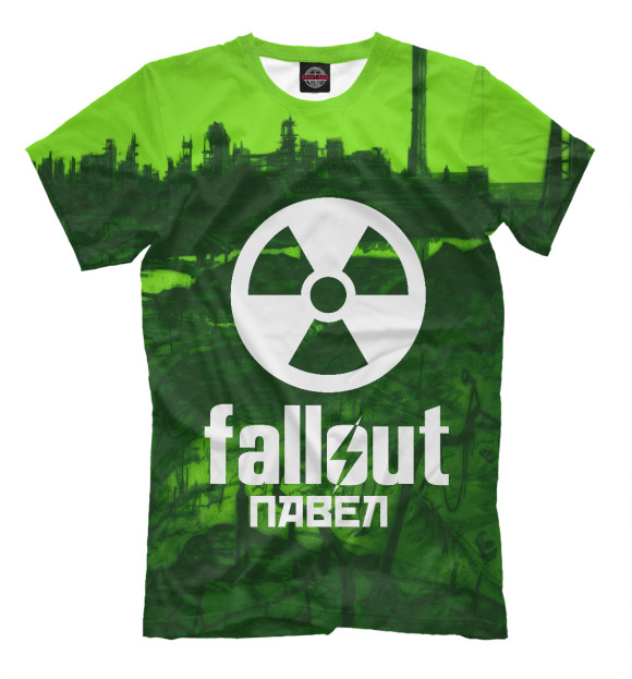 Мужская футболка с изображением Fallout-Павел цвета Темно-зеленый