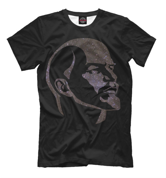 Мужская футболка с изображением Ленин цвета Черный