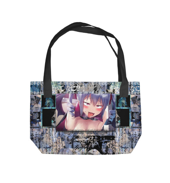 Пляжная сумка с изображением Ahegao culture цвета 