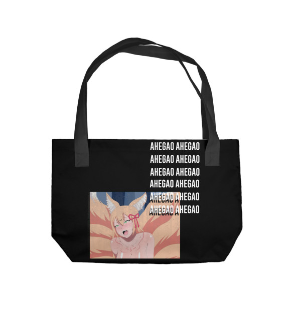 Пляжная сумка с изображением Ahegao culture цвета 