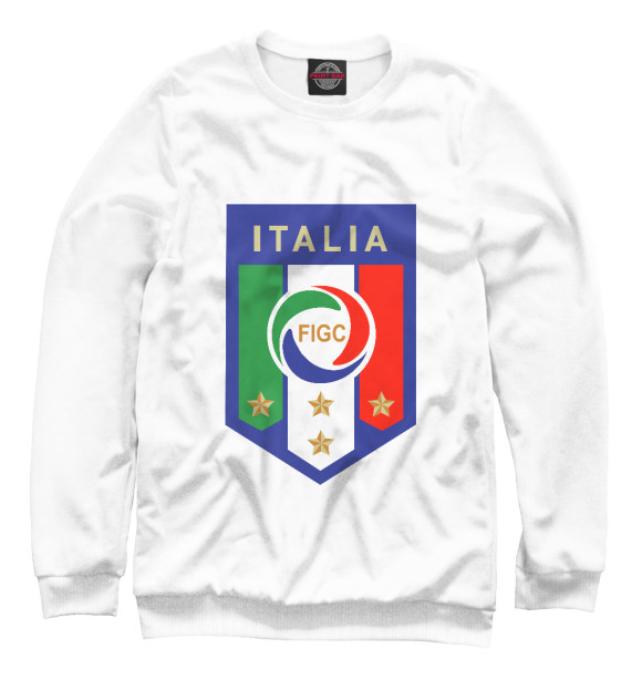 Мужской свитшот с изображением Сборная Италии цвета Белый