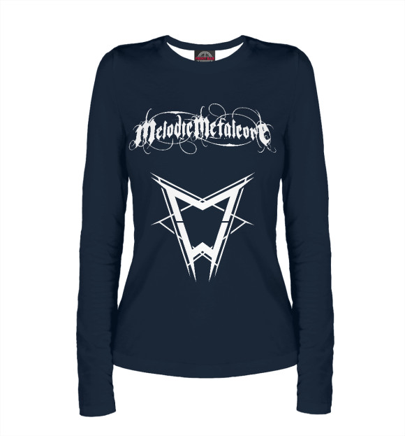 Женский лонгслив с изображением MM Melodic Metalcore цвета Белый