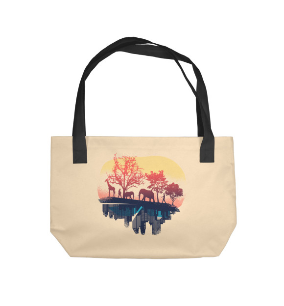 Пляжная сумка с изображением Пейзаж цвета 