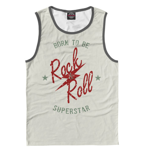 

Майки Print Bar, Белый, Born To Be Rock&Roll Superstar