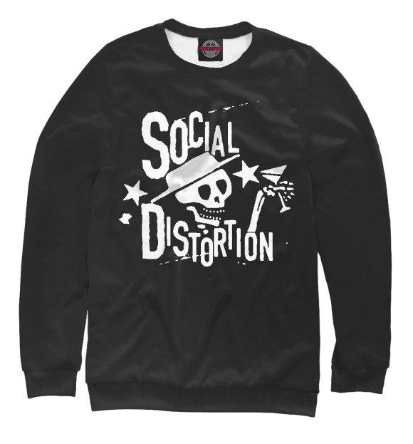 Женский свитшот с изображением Social Distortion цвета Белый