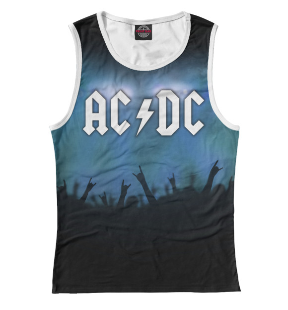Майка для девочки с изображением AC/DC цвета Белый
